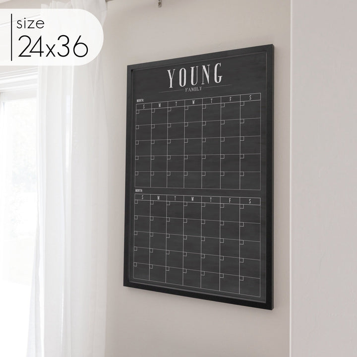 2 Month Framed Chalkboard Calendar | Vertical Swanson