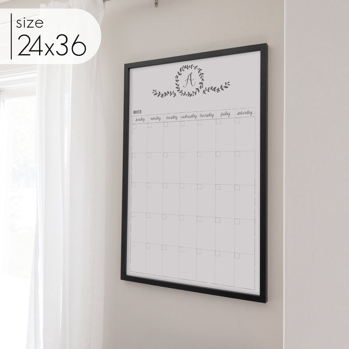 Monthly Framed Whiteboard Calendar | Vertical Donna