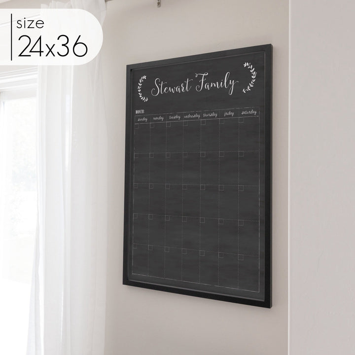 Monthly Framed Chalkboard Calendar | Vertical Eagleton