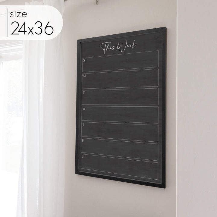 Weekly Framed Chalkboard Calendar | Vertical Pennington