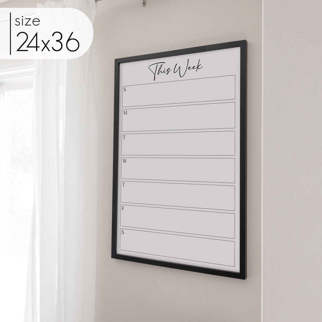 Weekly Framed Whiteboard Calendar | Vertical Pennington
