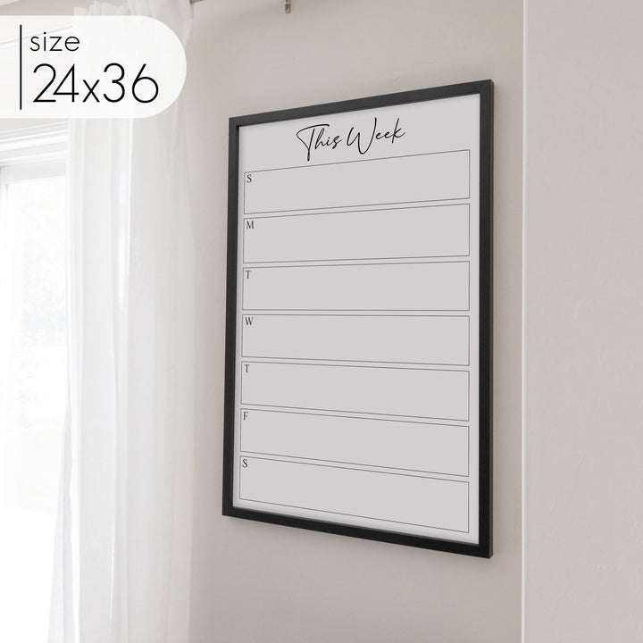 Weekly Framed Whiteboard Calendar | Vertical Pennington