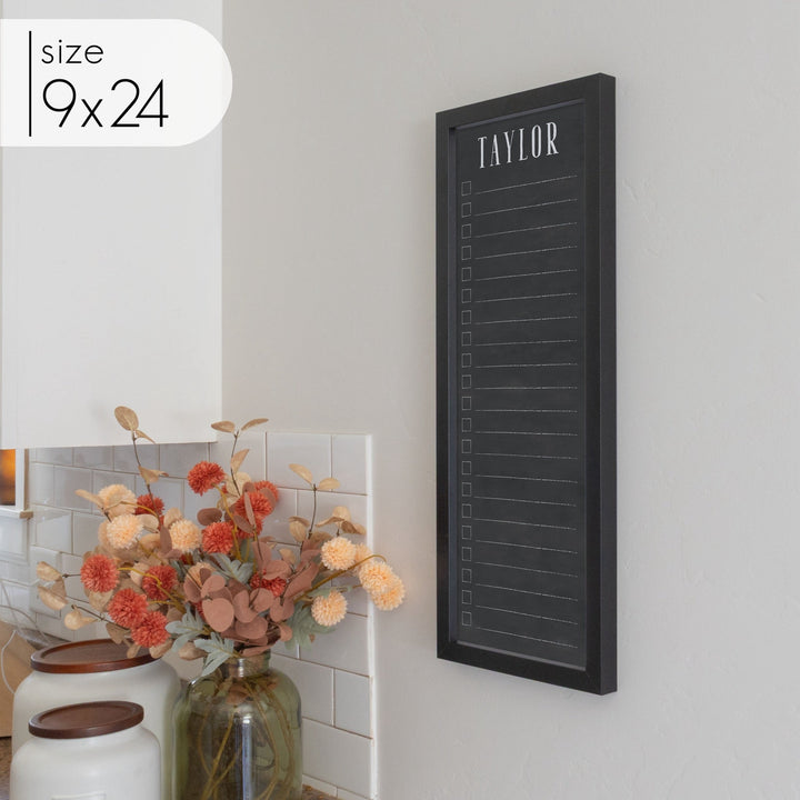 Slim Checklist Framed Chalkboard | Vertical Swanson