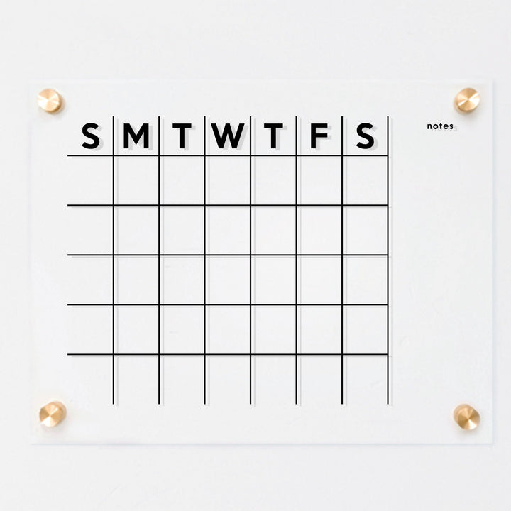 Monthly Acrylic Calendar + 1 Section | Horizontal Minimalist