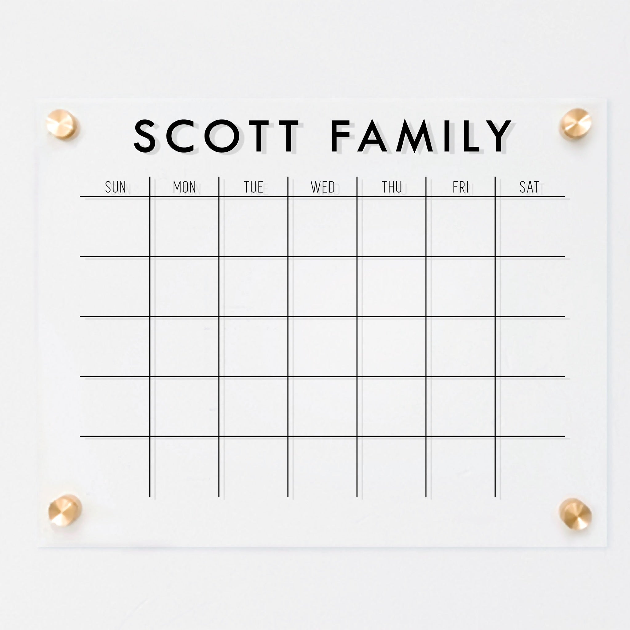 Monthly Acrylic Calendar | Horizontal Madi