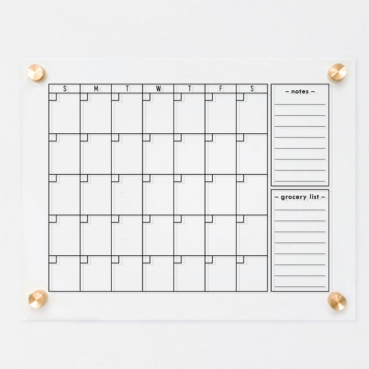Monthly Acrylic Calendar + 2 Sections | Horizontal Multi-style