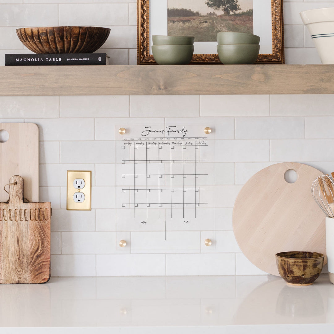 Monthly Acrylic Calendar + 2 Sections | Vertical Pennington