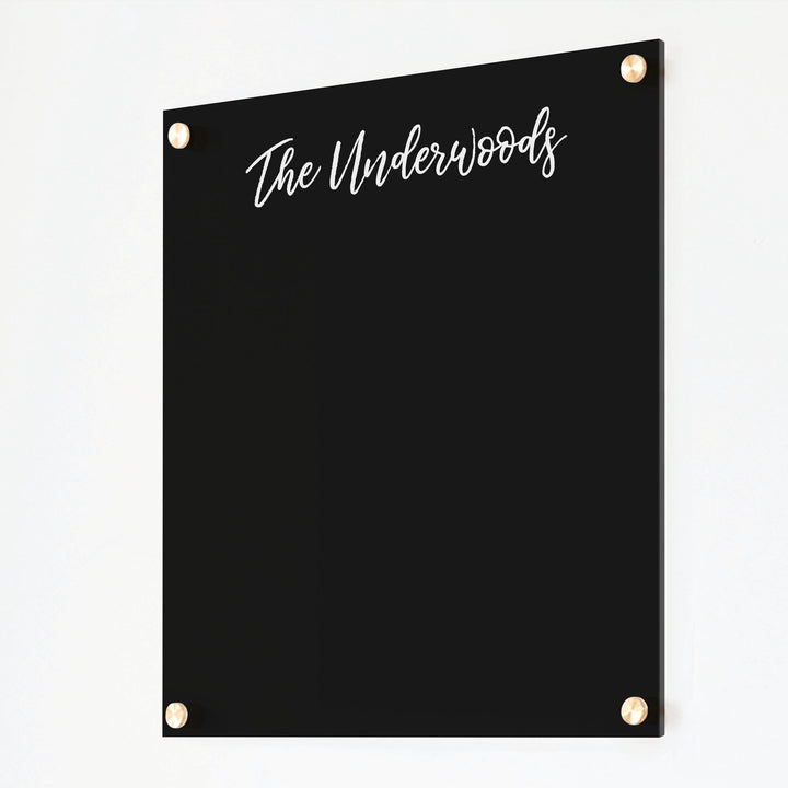 Small Black Acrylic Dry-erase Board | Horizontal Traeger