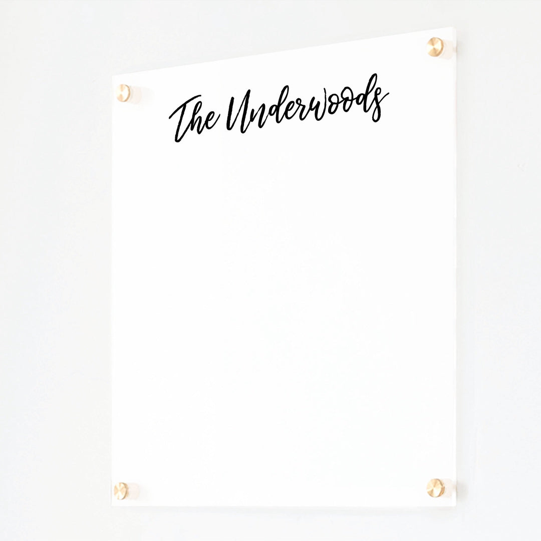 Large Frosted Acrylic Dry-erase Board | Horizontal Traeger