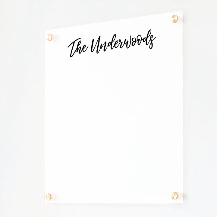 Large Frosted Acrylic Dry-erase Board | Horizontal Traeger