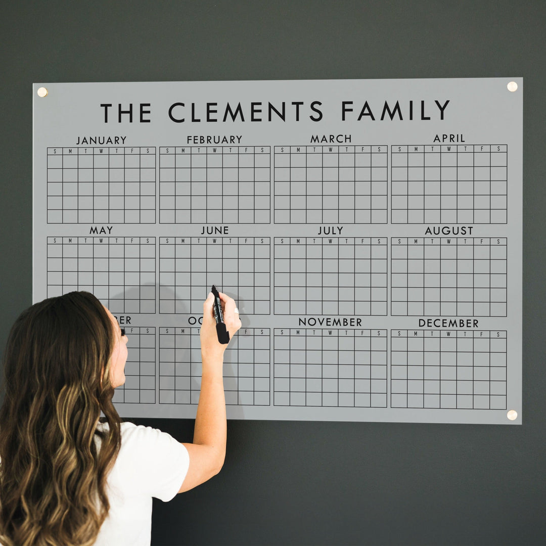Frosted Acrylic Yearly Calendar | Horizontal Craig