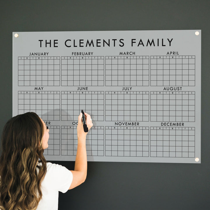 Frosted Acrylic Yearly Calendar | Horizontal Craig