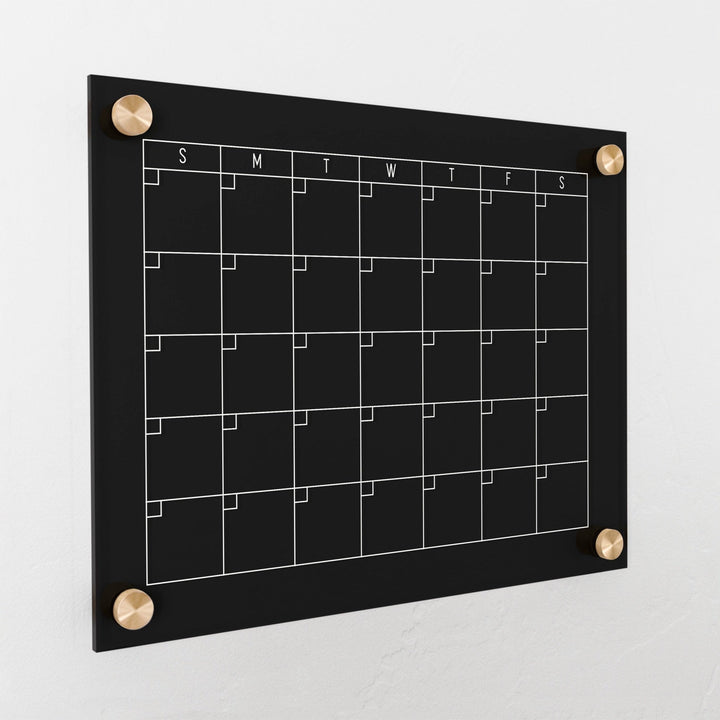 Monthly Black Acrylic Calendar | Horizontal Multi-Style