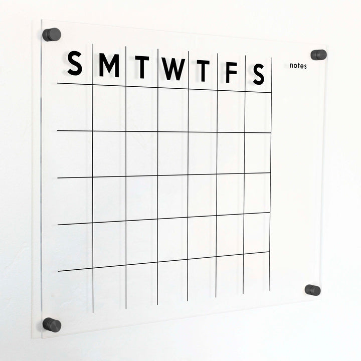 Monthly Acrylic Calendar + 1 Section | Horizontal Minimalist