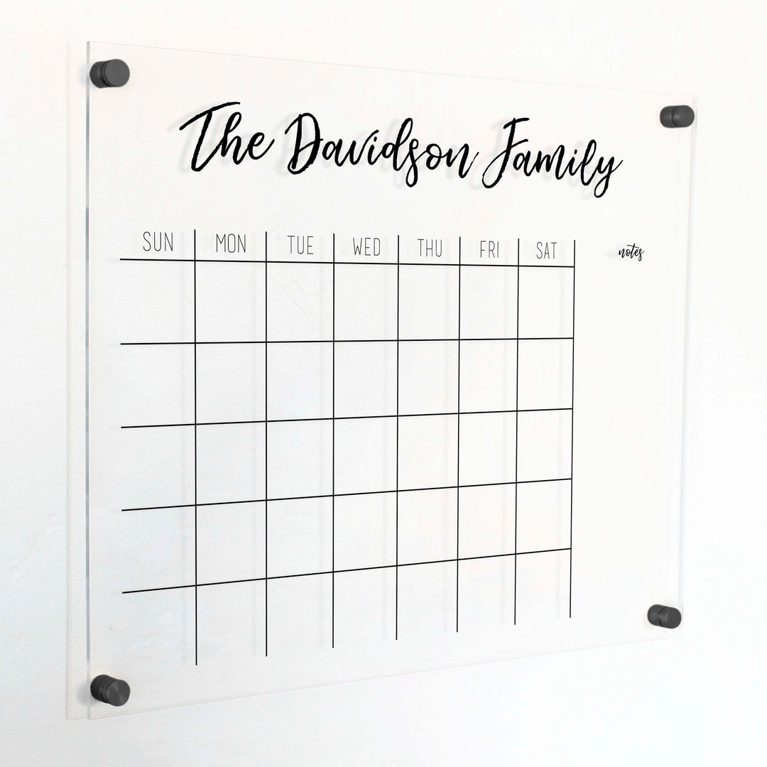 Monthly Acrylic Calendar + 1 Section | Horizontal Traeger
