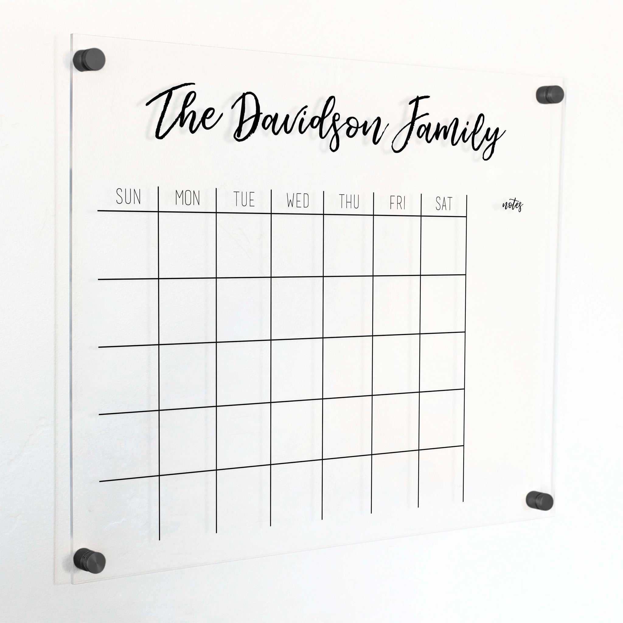 Monthly Acrylic Calendar + 1 Section | Horizontal Traeger