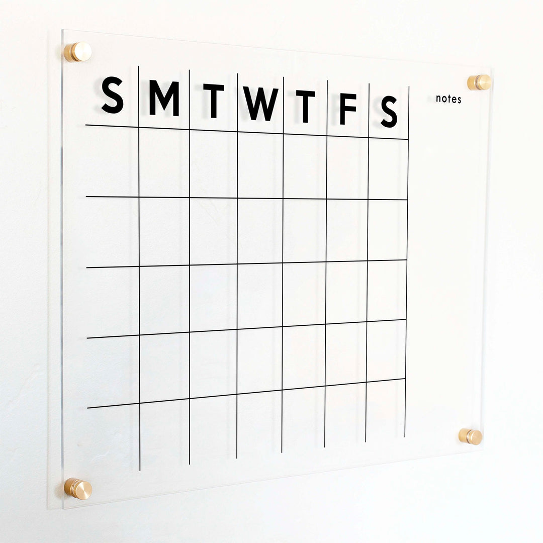 Monthly Acrylic Calendar + 1 Section | Horizontal Minimalist