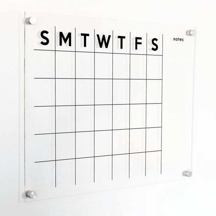 Monthly Acrylic Calendar + 1 Section | Horizontal Minimalist
