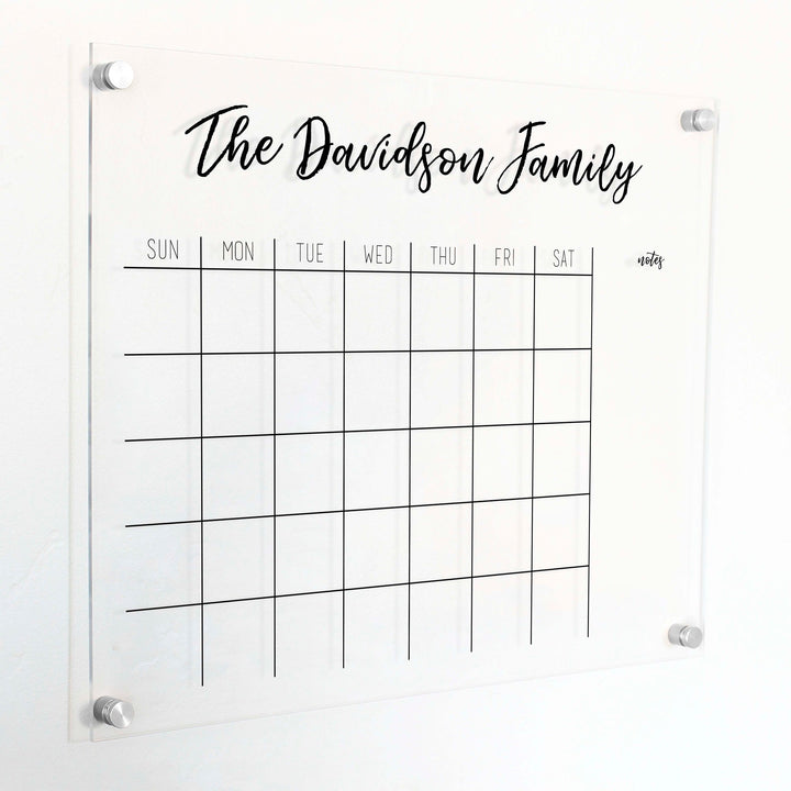 Monthly Acrylic Calendar + 1 Section | Horizontal Traeger