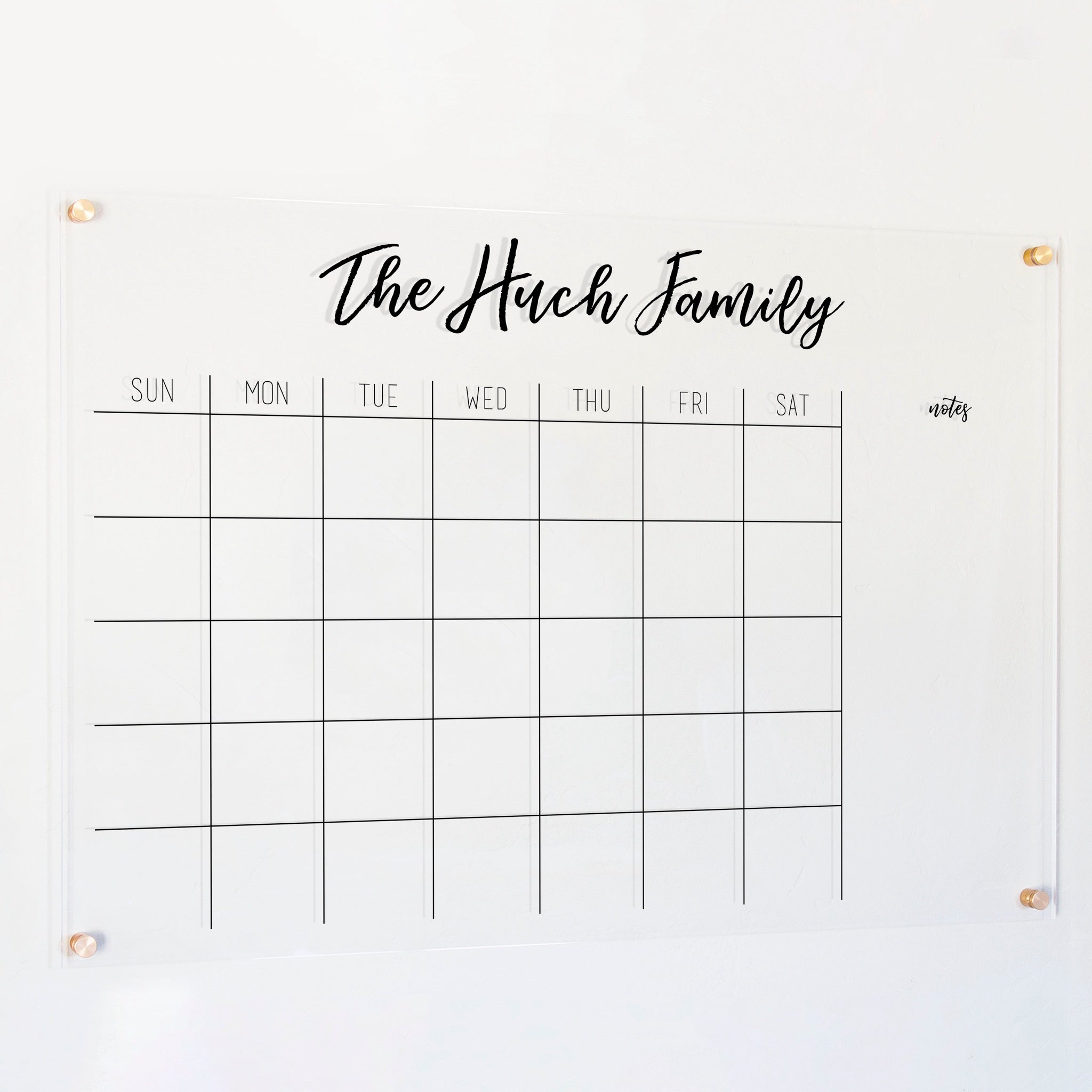 Monthly Acrylic Calendar + 1 Section | Horizontal Traeger