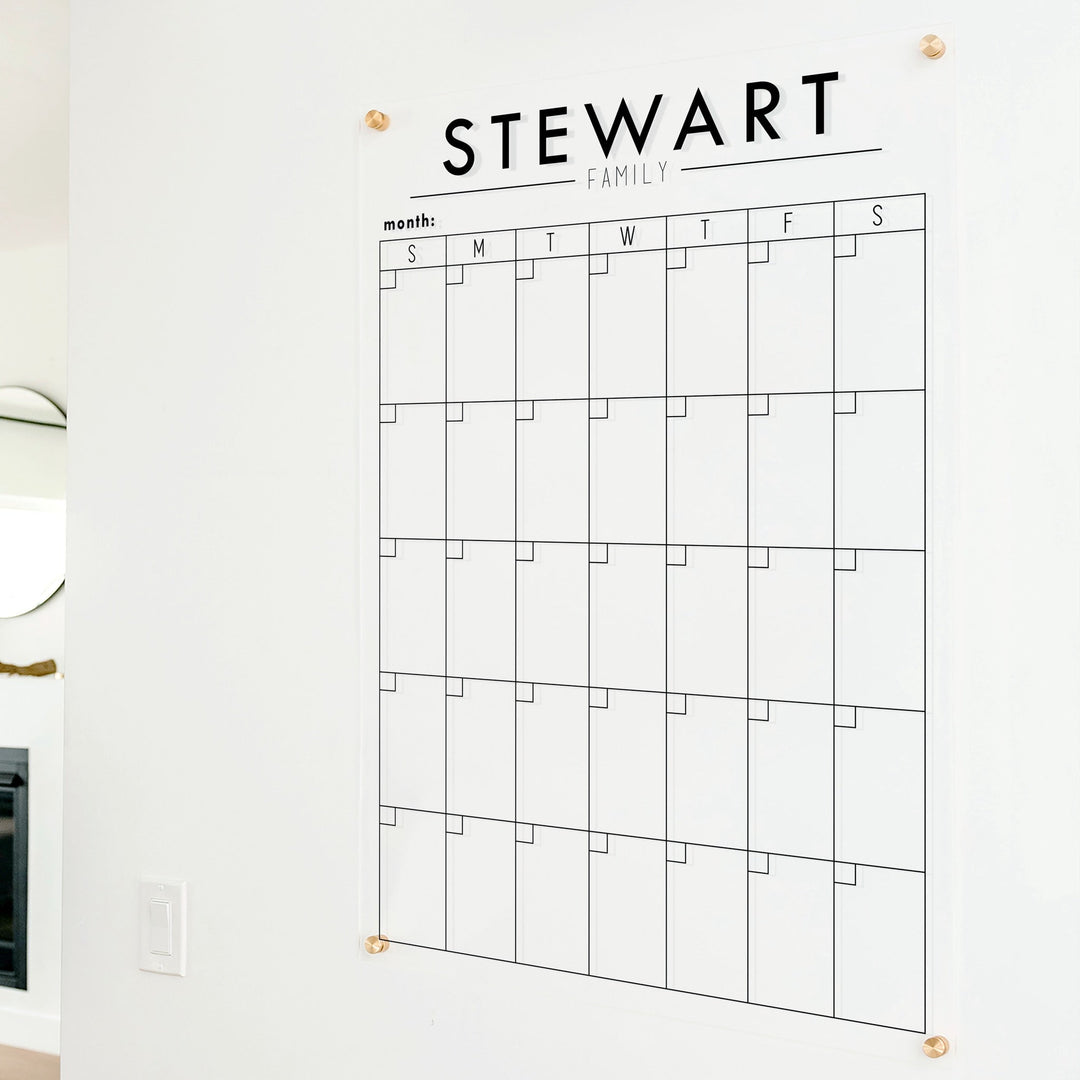 Monthly Acrylic Calendar | Vertical Craig