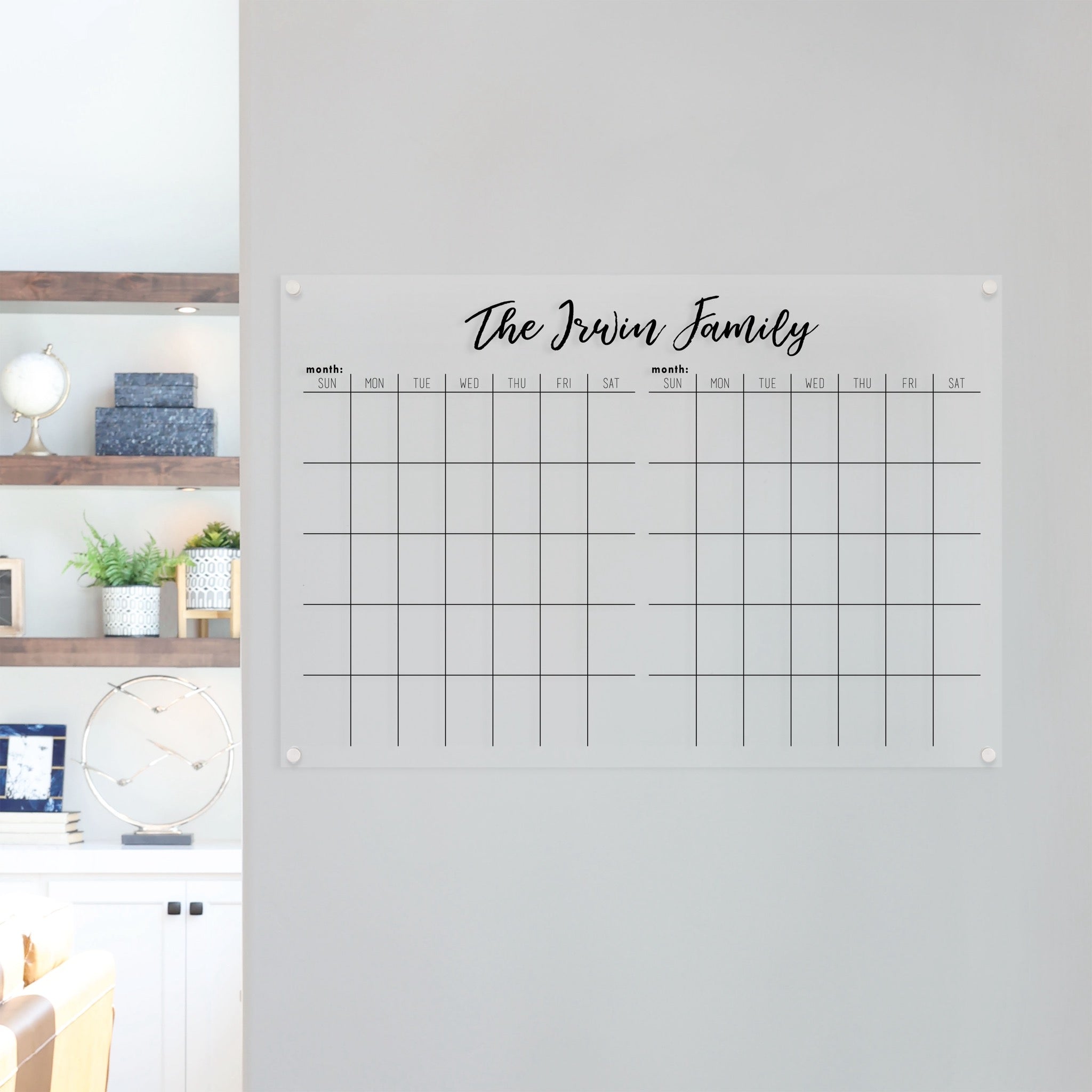 2 Month Acrylic Calendar | Horizontal Traeger