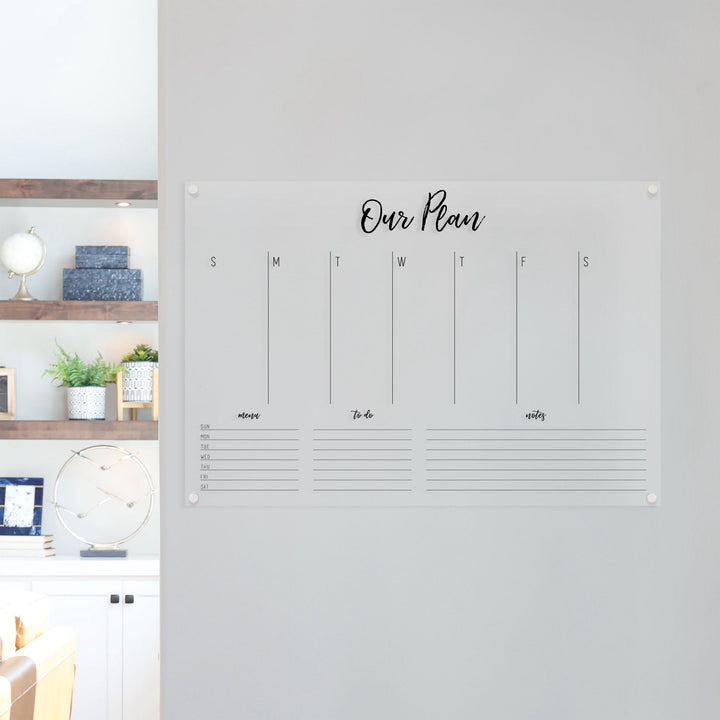 Weekly Acrylic Calendar + 3 Sections | Horizontal Traeger