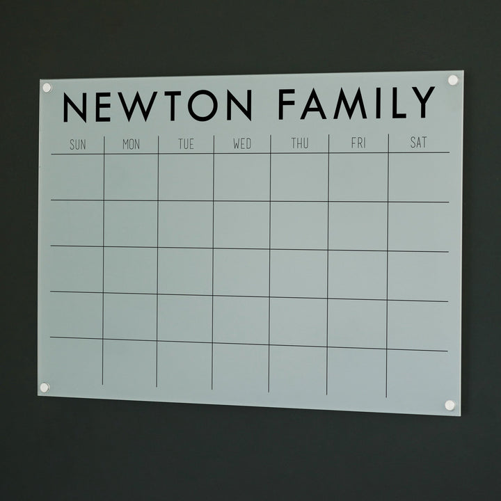Monthly Frosted Acrylic Calendar | Horizontal Madi
