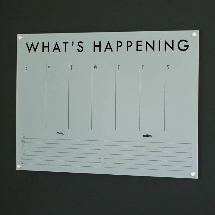 Weekly Frosted Acrylic Calendar + 2 Sections | Horizontal Madi