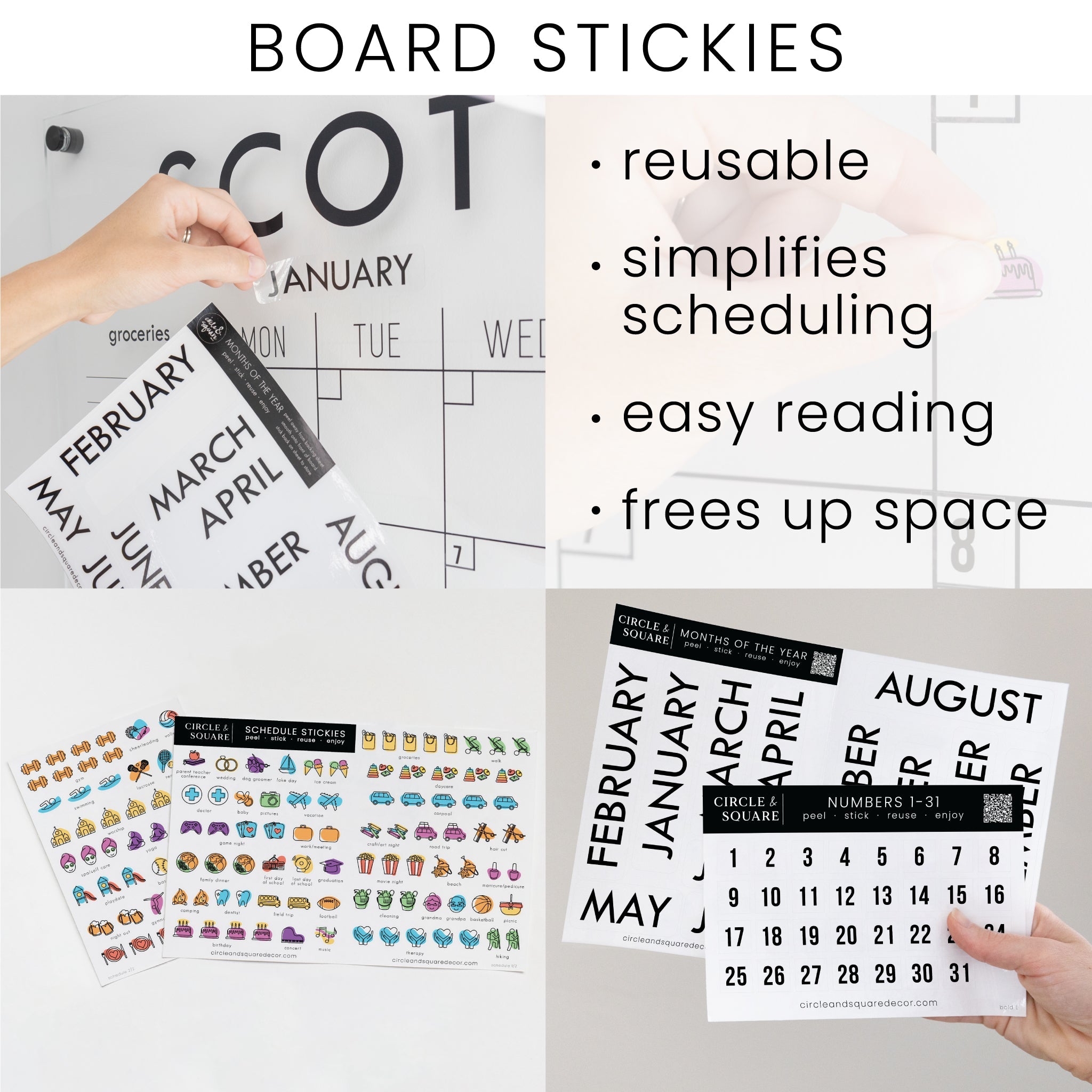 2 Month Acrylic Calendar + 4 Sections | Horizontal Craig