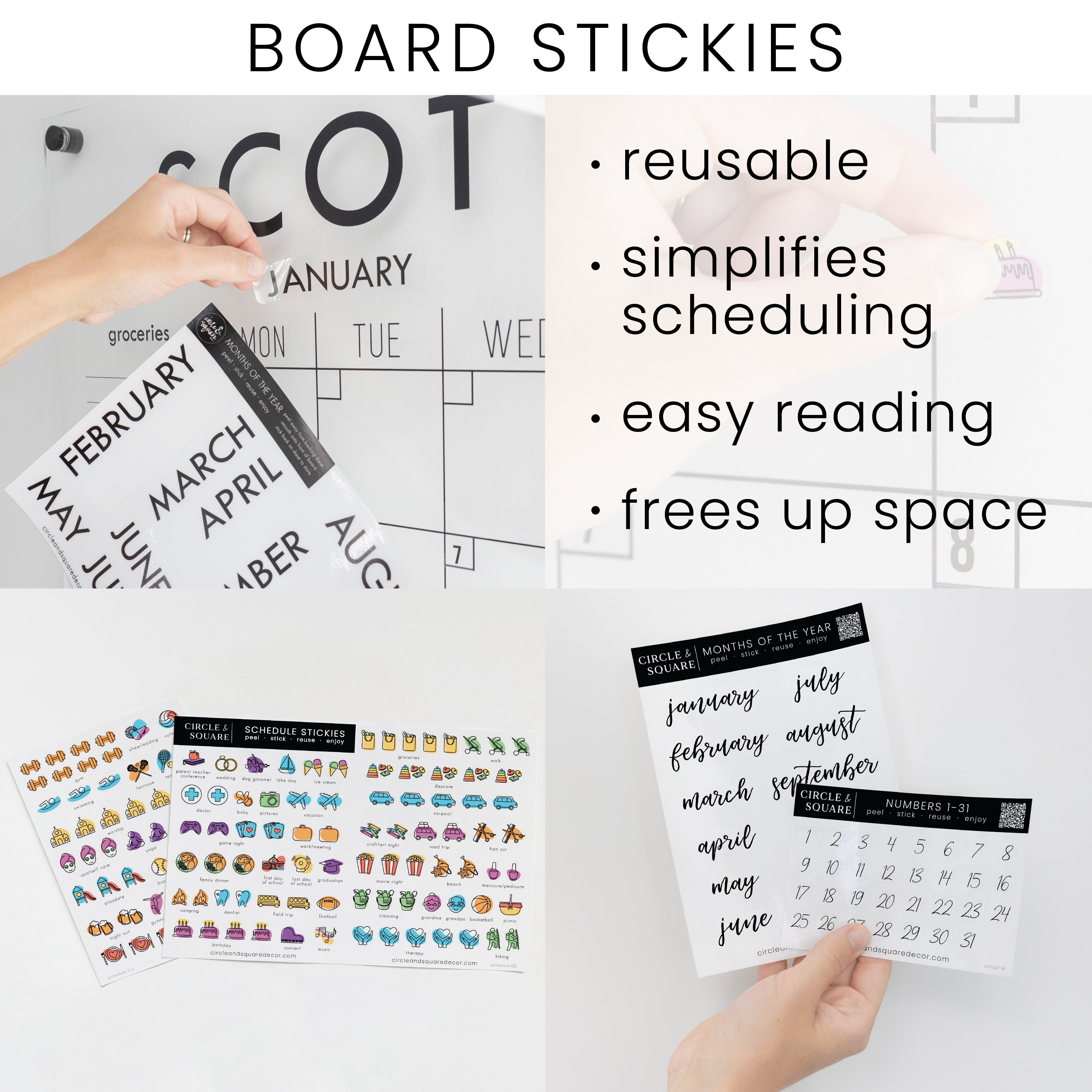 Monthly Acrylic Calendar + 5 Sections | Horizontal Traeger