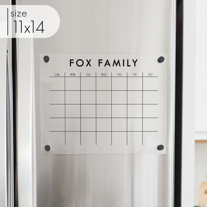 Monthly Acrylic Fridge Calendar | Horizontal Madi
