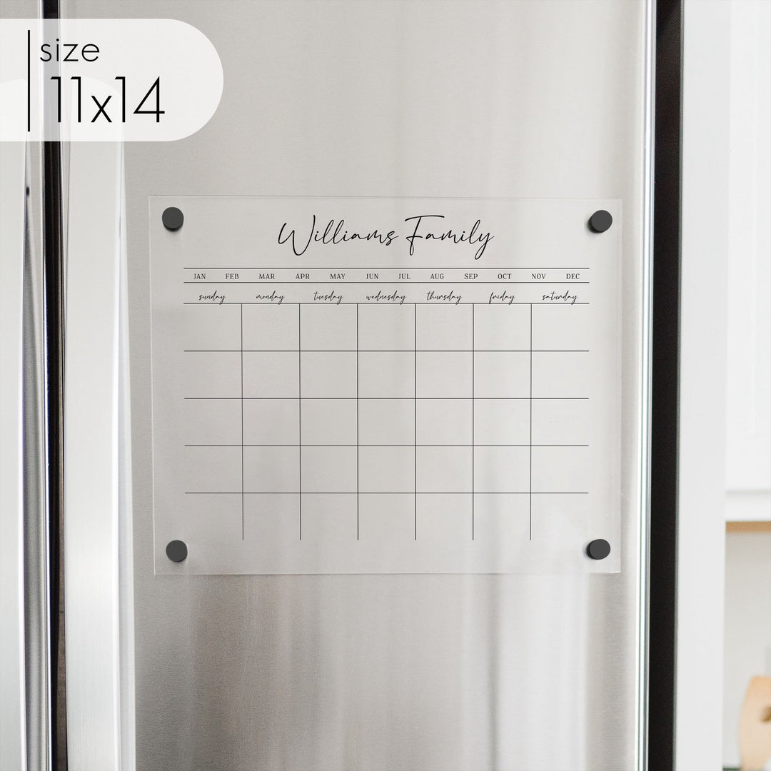 Monthly Acrylic Fridge Calendar | Horizontal Pennington