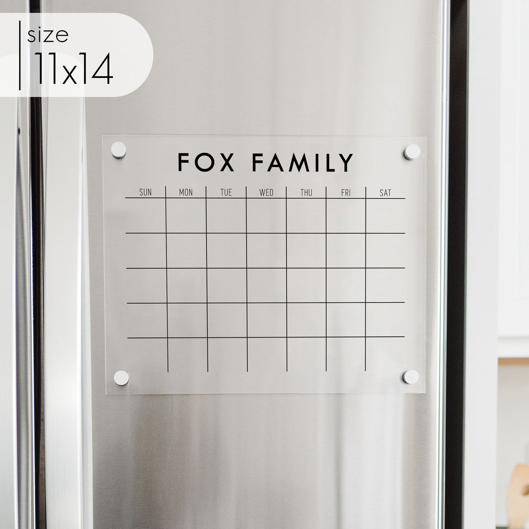Monthly Acrylic Fridge Calendar | Horizontal Madi
