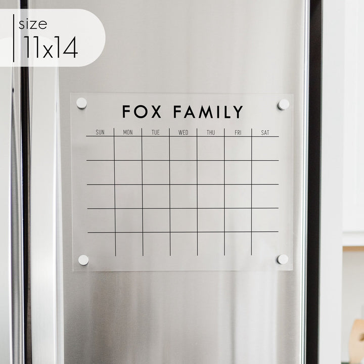 Monthly Acrylic Fridge Calendar | Horizontal Madi