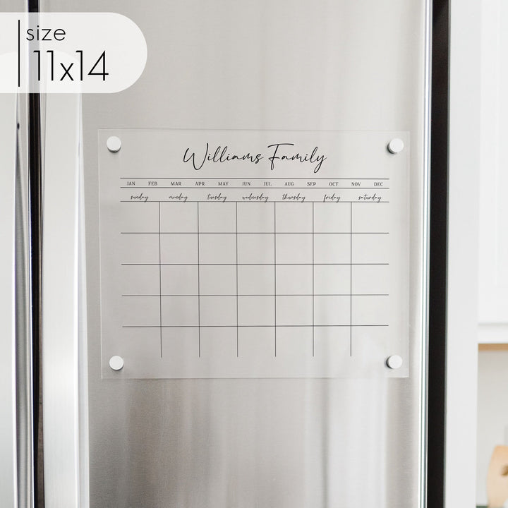 Monthly Acrylic Fridge Calendar | Horizontal Pennington