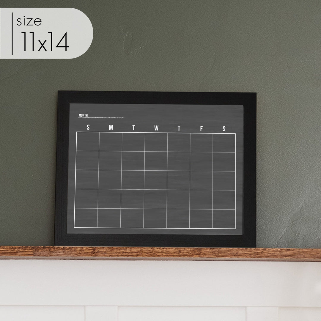 Monthly Framed Chalkboard Calendar | Horizontal Dwyer