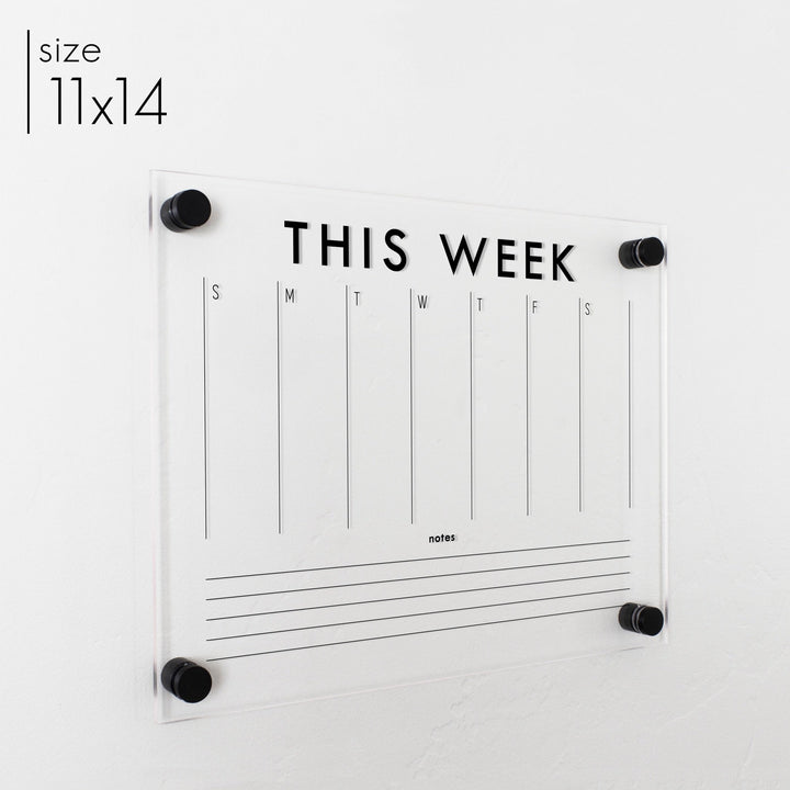 Weekly Acrylic Calendar + 1 Section | Horizontal Madi