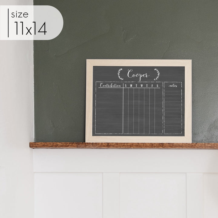 1 Person Framed Chalkboard Chore Chart | Horizontal Eagleton