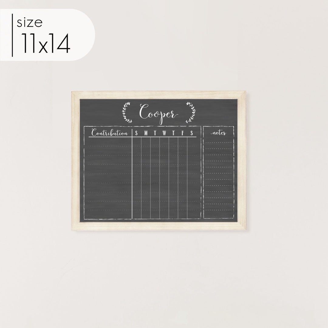 1 Person Framed Chalkboard Chore Chart | Horizontal Eagleton