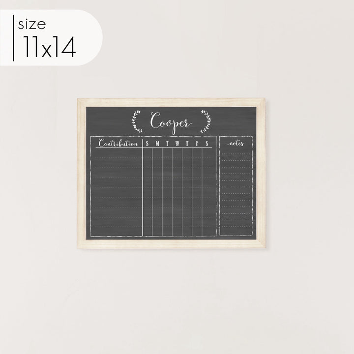 1 Person Framed Chalkboard Chore Chart | Horizontal Eagleton