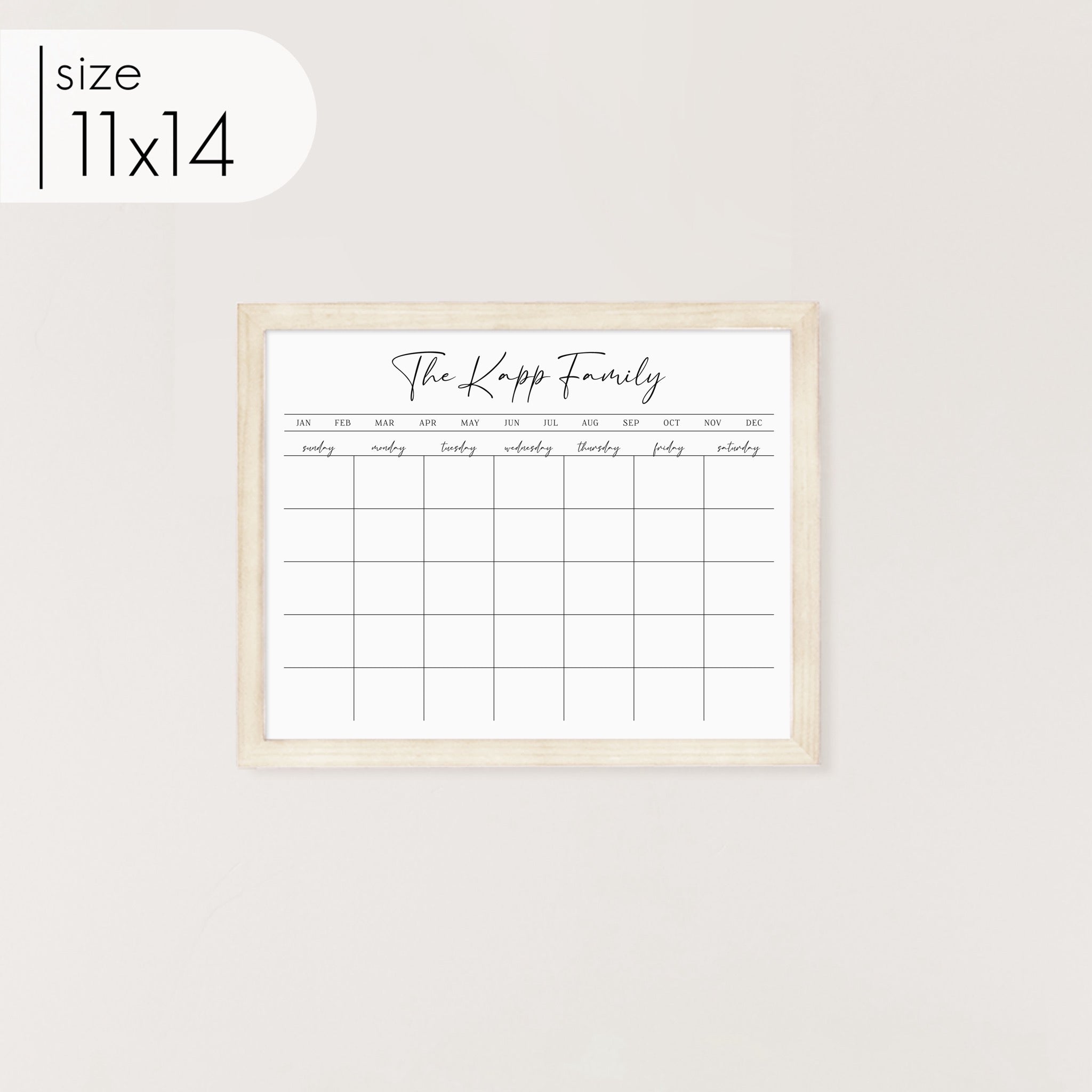 Monthly Framed Whiteboard Calendar | Horizontal Pennington