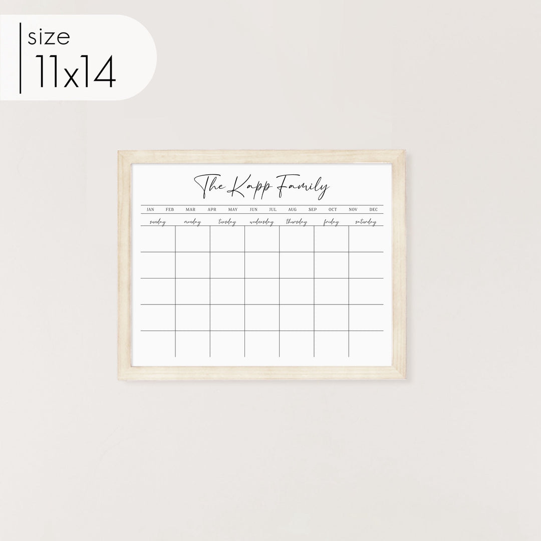 Monthly Framed Whiteboard Calendar | Horizontal Pennington