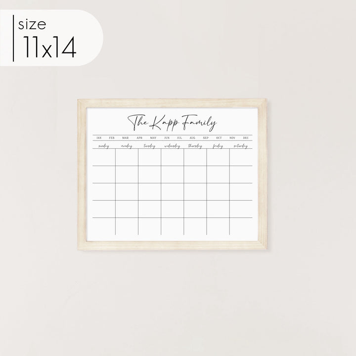 Monthly Framed Whiteboard Calendar | Horizontal Pennington