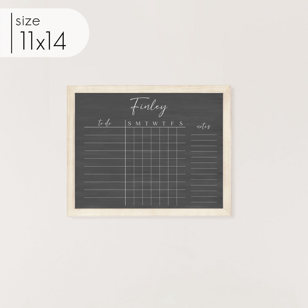 1 Person Framed Chalkboard Chore Chart | Horizontal Pennington