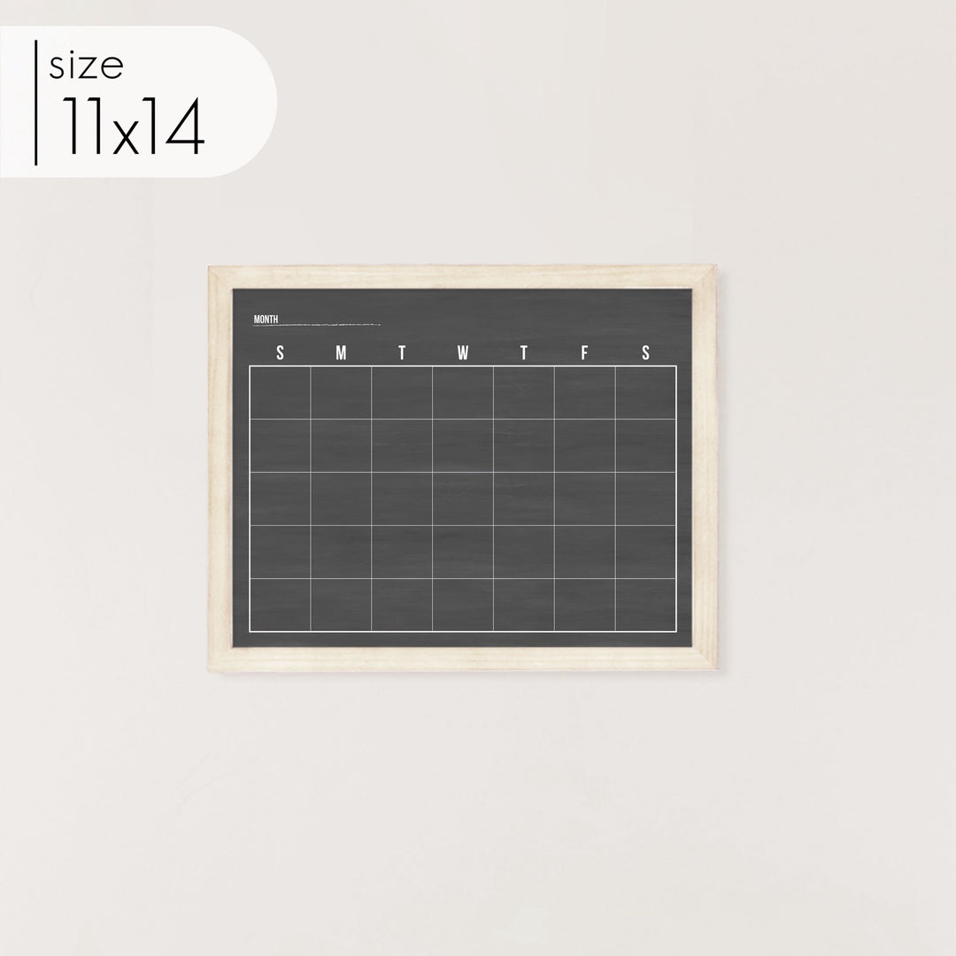Monthly Framed Chalkboard Calendar | Horizontal Dwyer