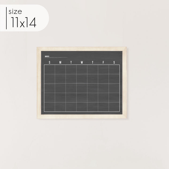 Monthly Framed Chalkboard Calendar | Horizontal Dwyer