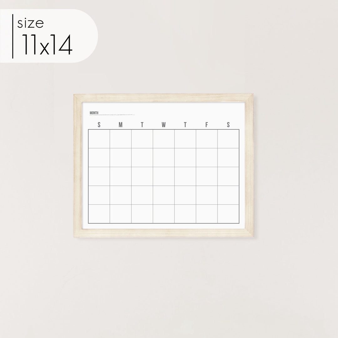 Monthly Framed Whiteboard Calendar | Horizontal Dwyer