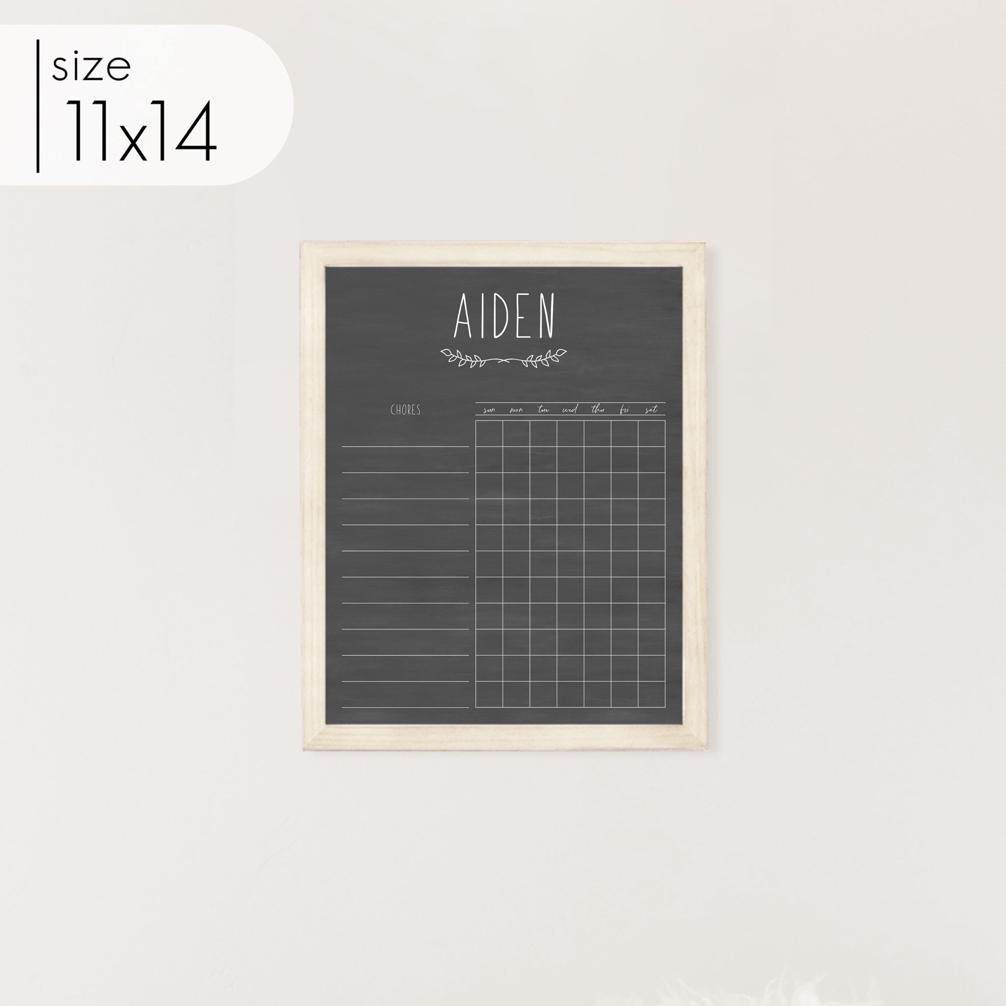 1 Person Framed Chalkboard Chore Chart  | Vertical Lucy
