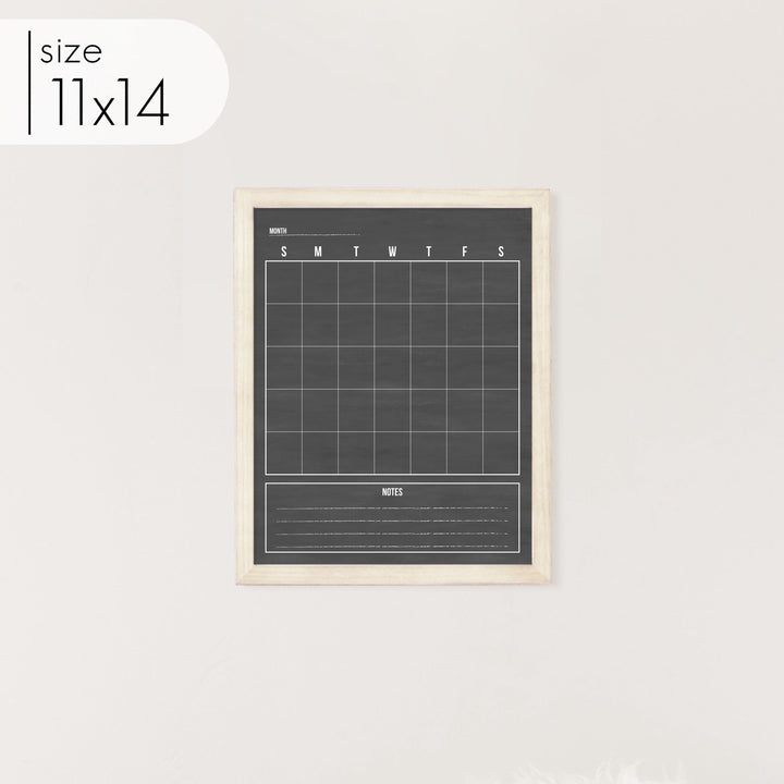 Monthly Framed Chalkboard Calendar + 1 section | Vertical Dwyer